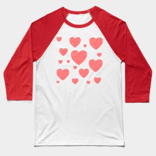 Christmas Peppermint Hearts Pattern Baseball T-Shirt